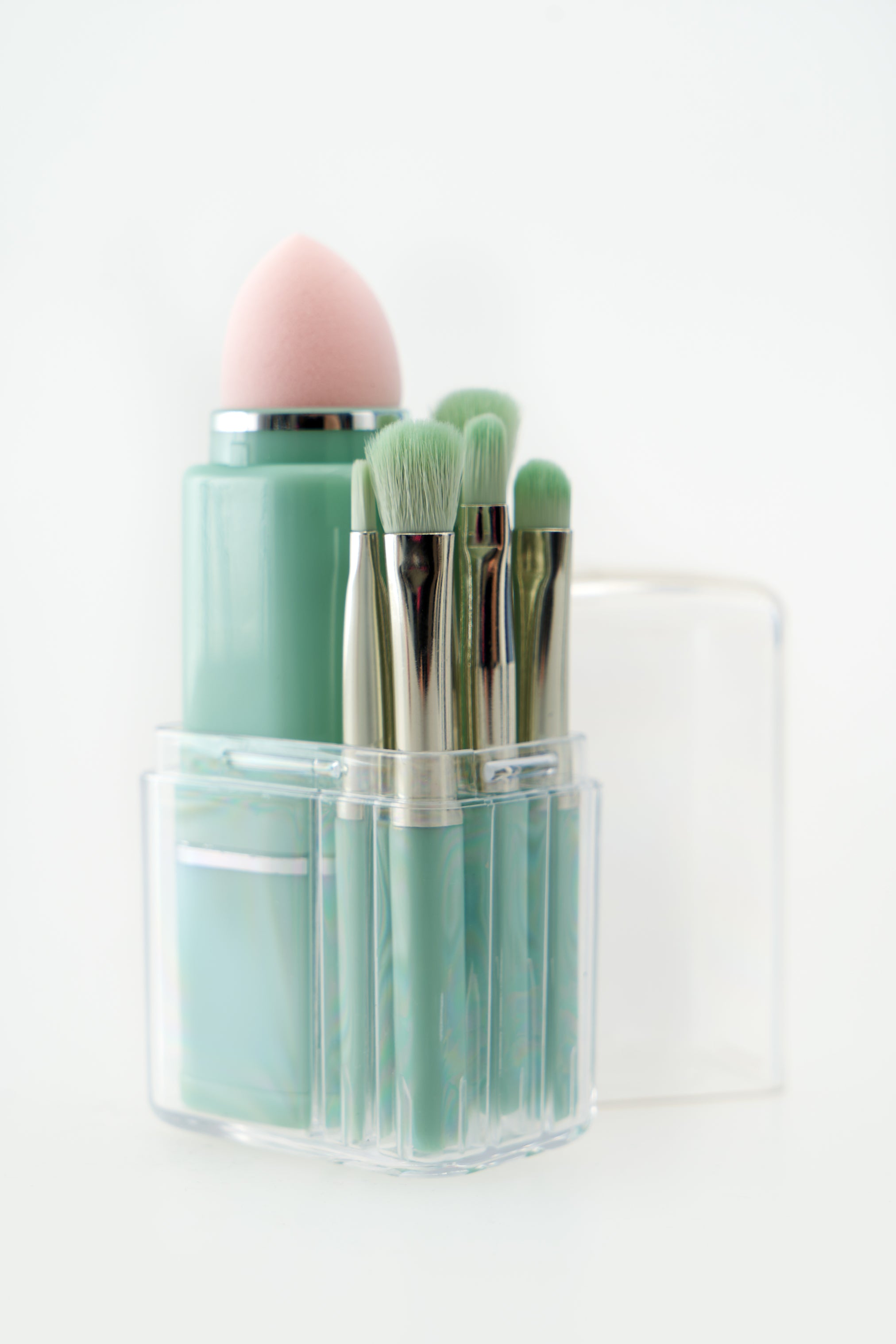Set de pinceaux de maquillage avec étui (2 couleurs)