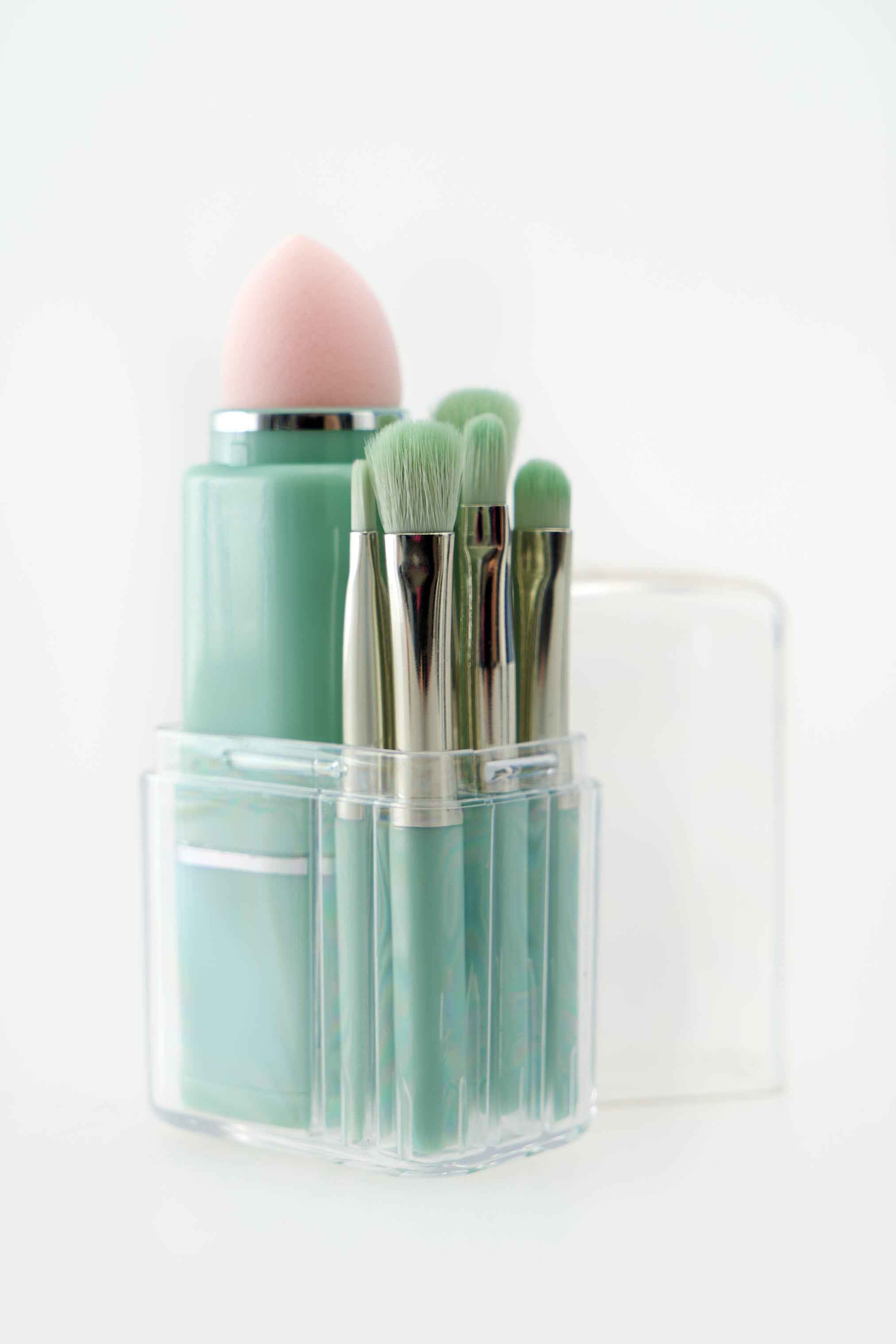 Set de pinceaux de maquillage avec étui (2 couleurs)