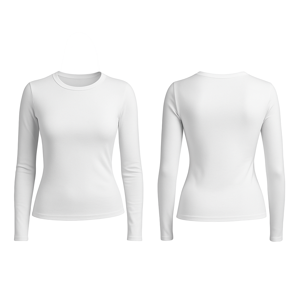 4. T-shirt basique cintré à col rond (manches longues)