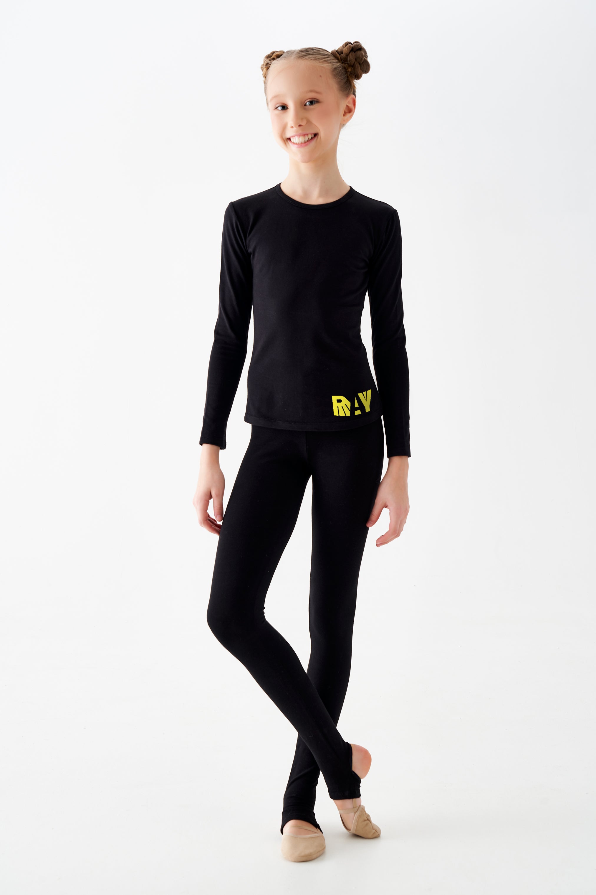 T-shirt à manches longues " Claire " pour la gymnastique rythmique (noir)