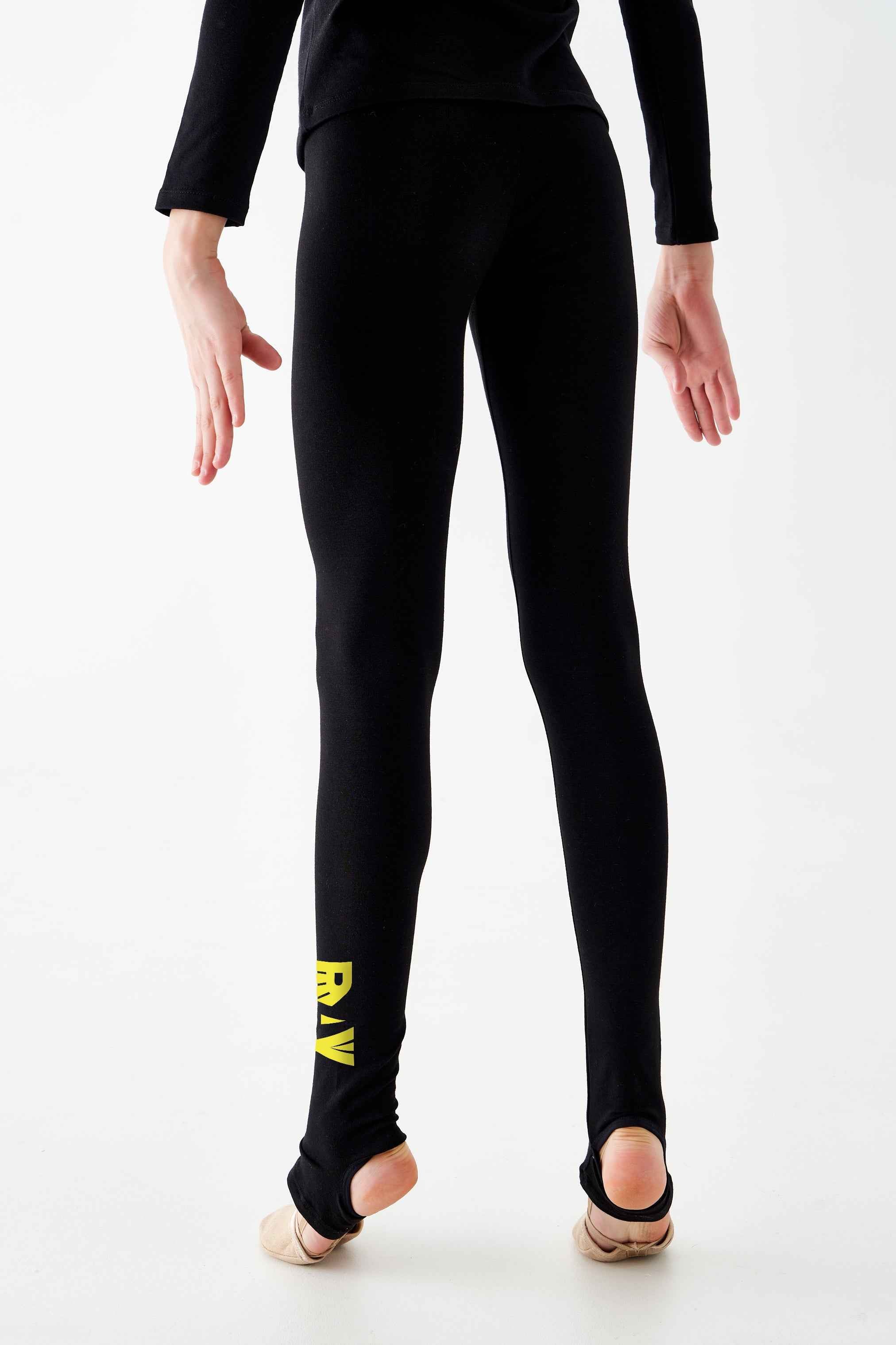 Leggings de gymnastique " Claire " avec étriers (noir)