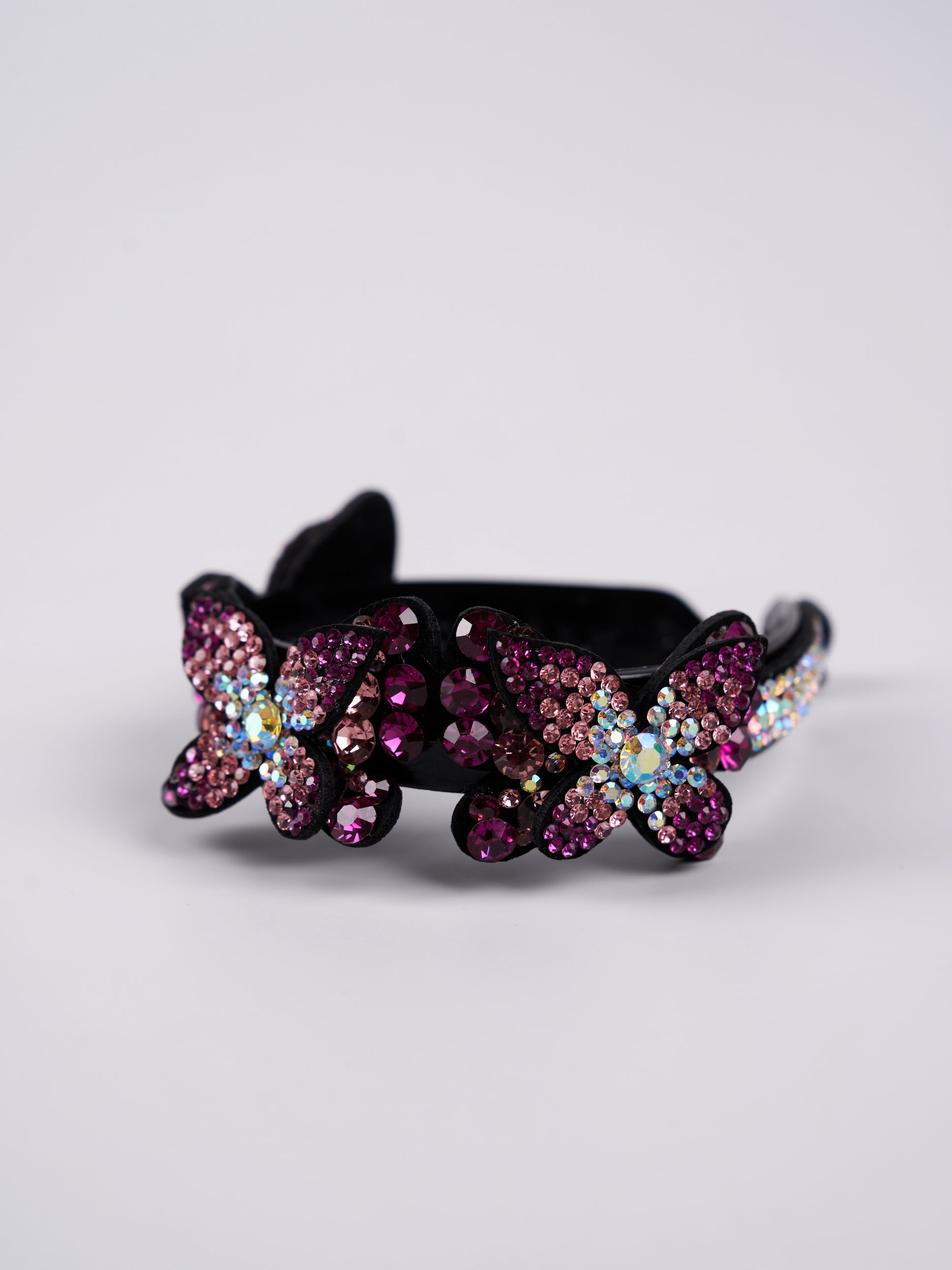 Pince à chignon en strass " Papillon Rose "