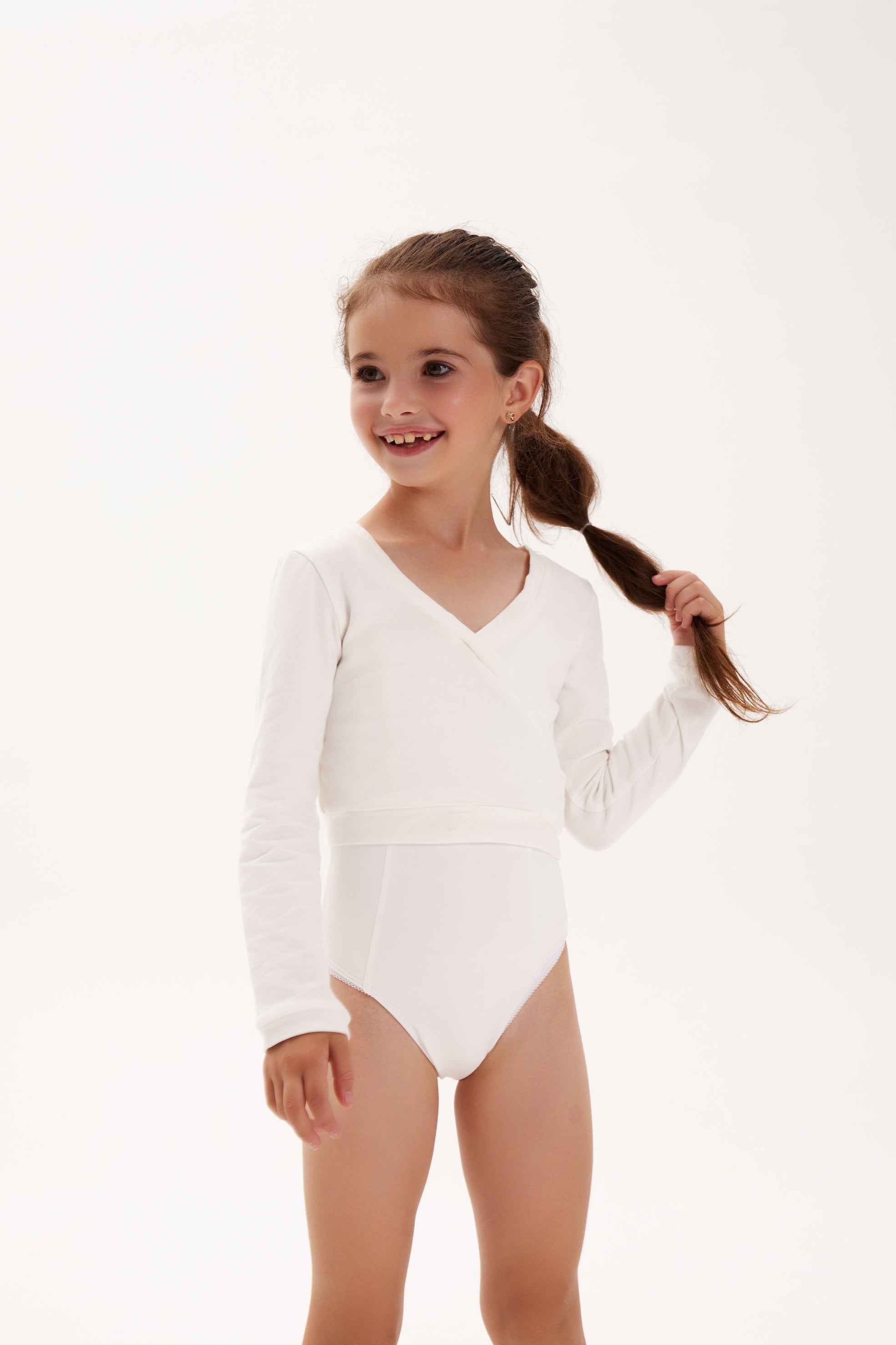 Tenue de danse classique " Grace " : justaucorps + cache-cœur à enfiler (2 coloris)